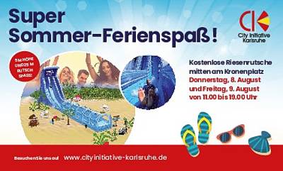 Interner Link zur Veranstaltung: Super Sommer Ferienspaß! Riesenwasserrutsche am Kronenplatz