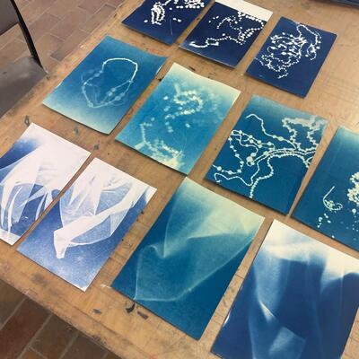 KunstKreativ-Workshop zu „Cyanotypie”