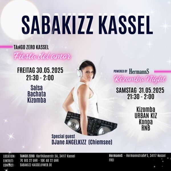 SABAKIZZ KASSEL - SALSA BACHATA KIZOMBA mit DJ ANGELKIZZ